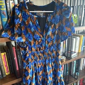Anthropologie Velvet Flutter Sleeve Dress